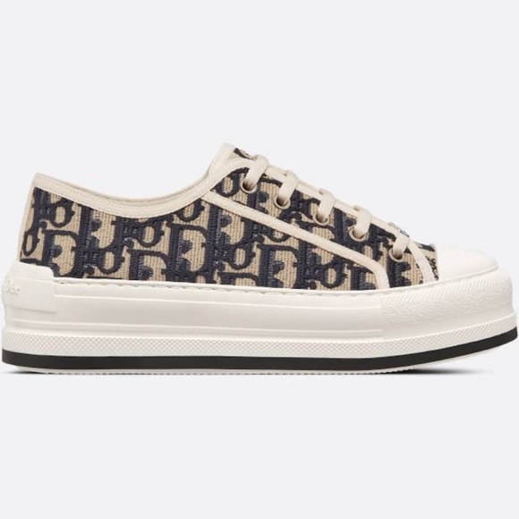 New! DIOR Walk'n'Dior platform sneakers, Deep Blue and Cream, Size 39 - Picture 2 of 9